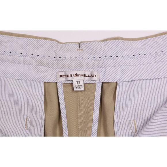 Peter Millar Men's Khaki Tan Flat Front Cotton Chino Pants 32x28 - Picture 6 of 7